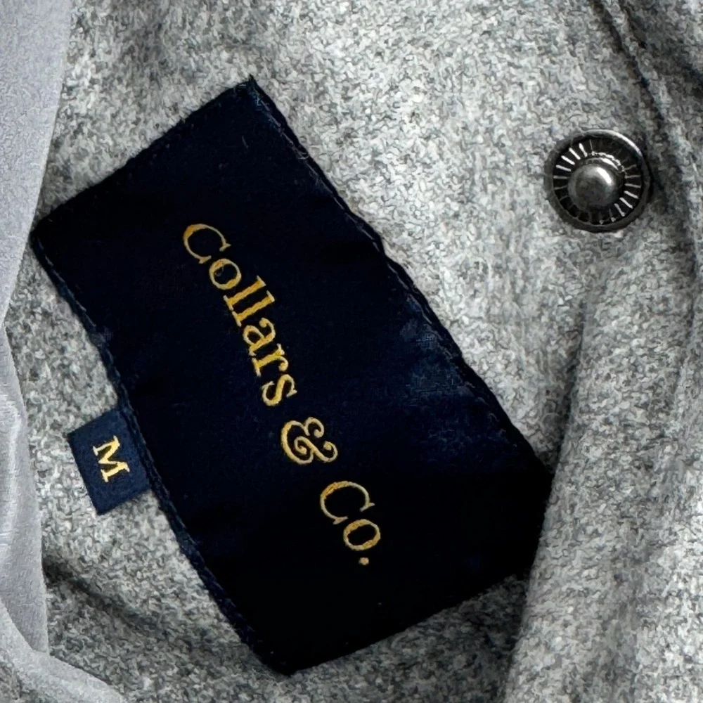 COLLARS & CO Regent Reversible Quilted Wool Vest Mens M Heathered Gray NWOT